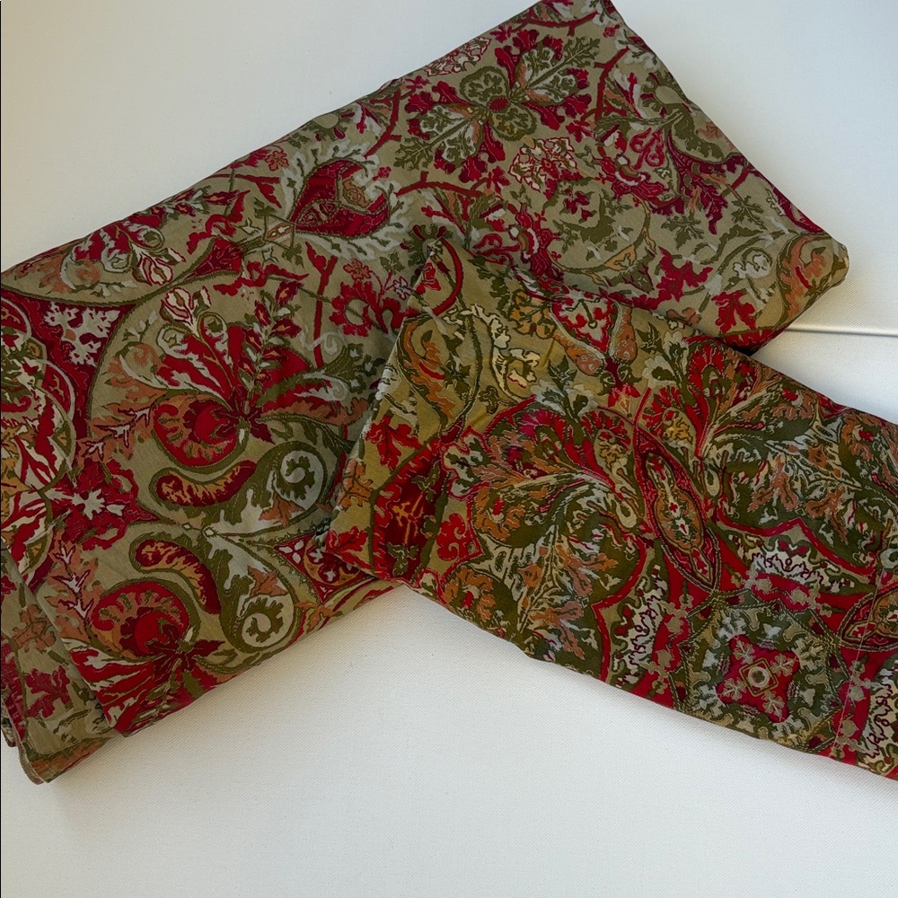 VTG Ralph Lauren Randolph Galahad Paisley Cotton Sateen Queen Duvet + Sham